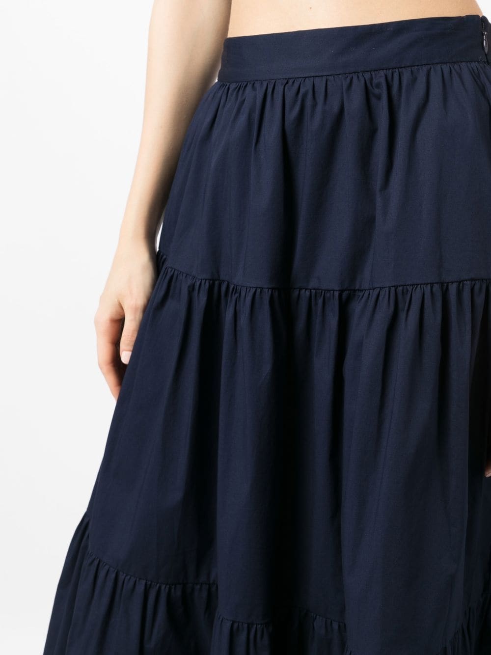 high-waisted tiered midi skirt - 5