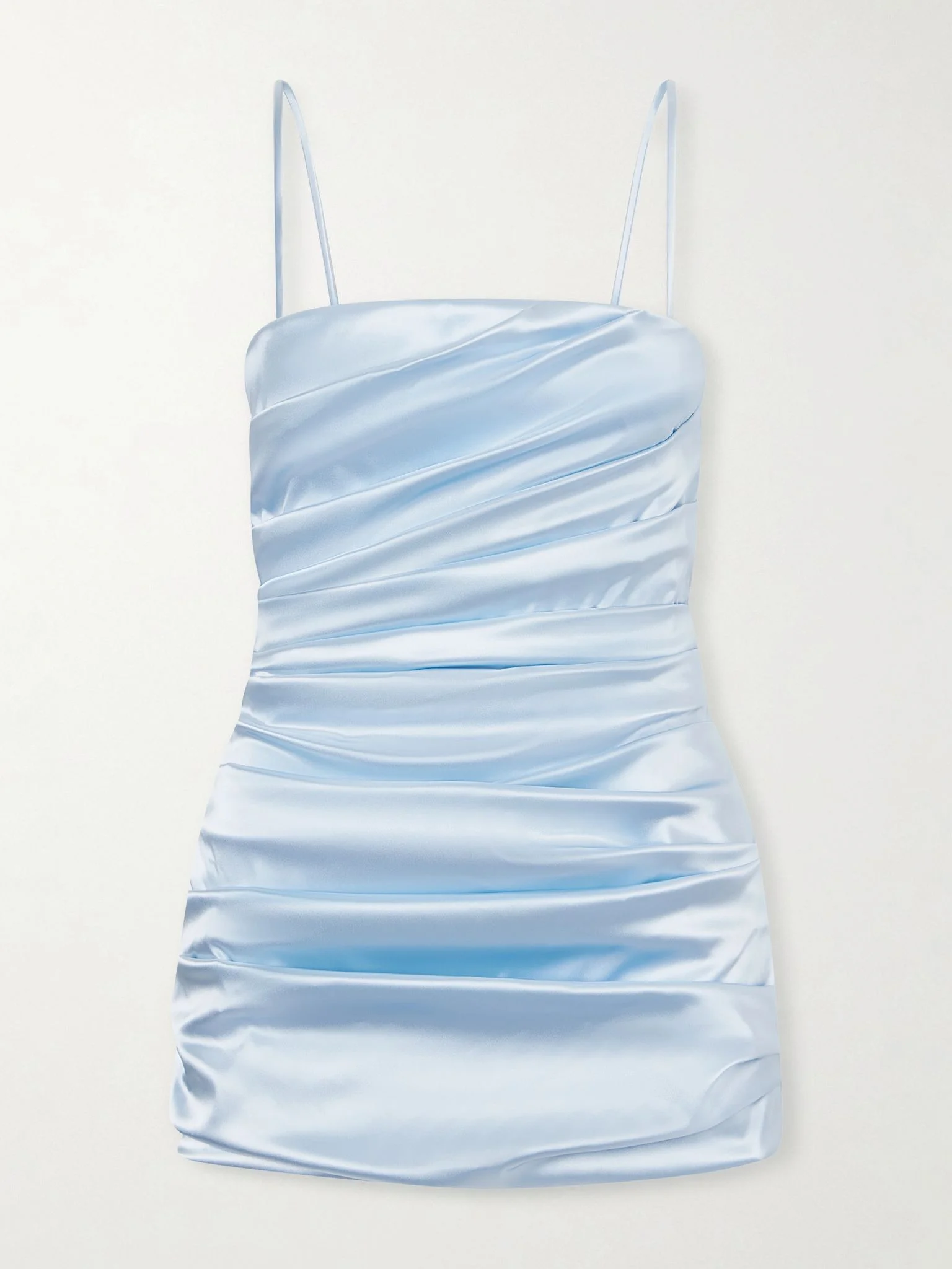 Draped satin mini dress Blue - 1