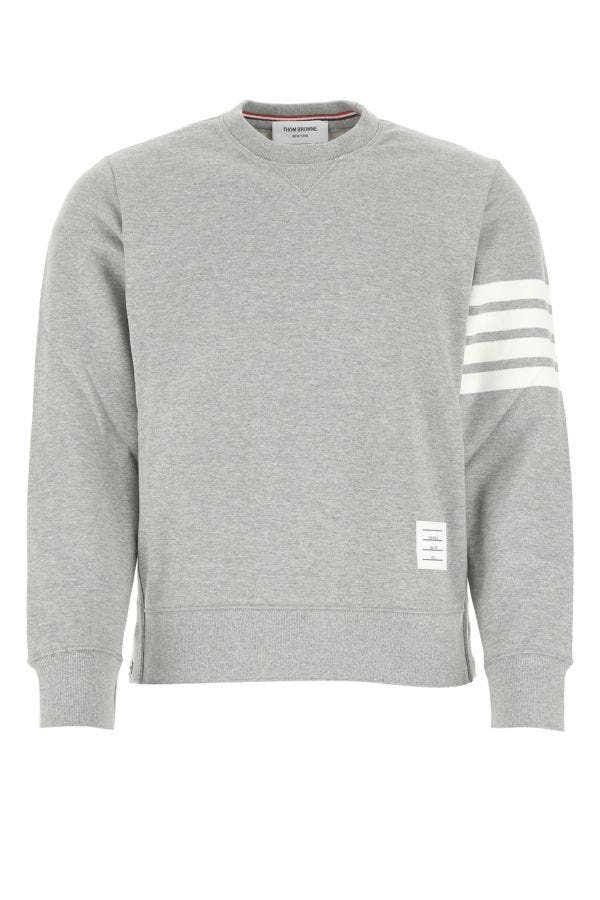 Melange grey cotton sweatshirt - 1