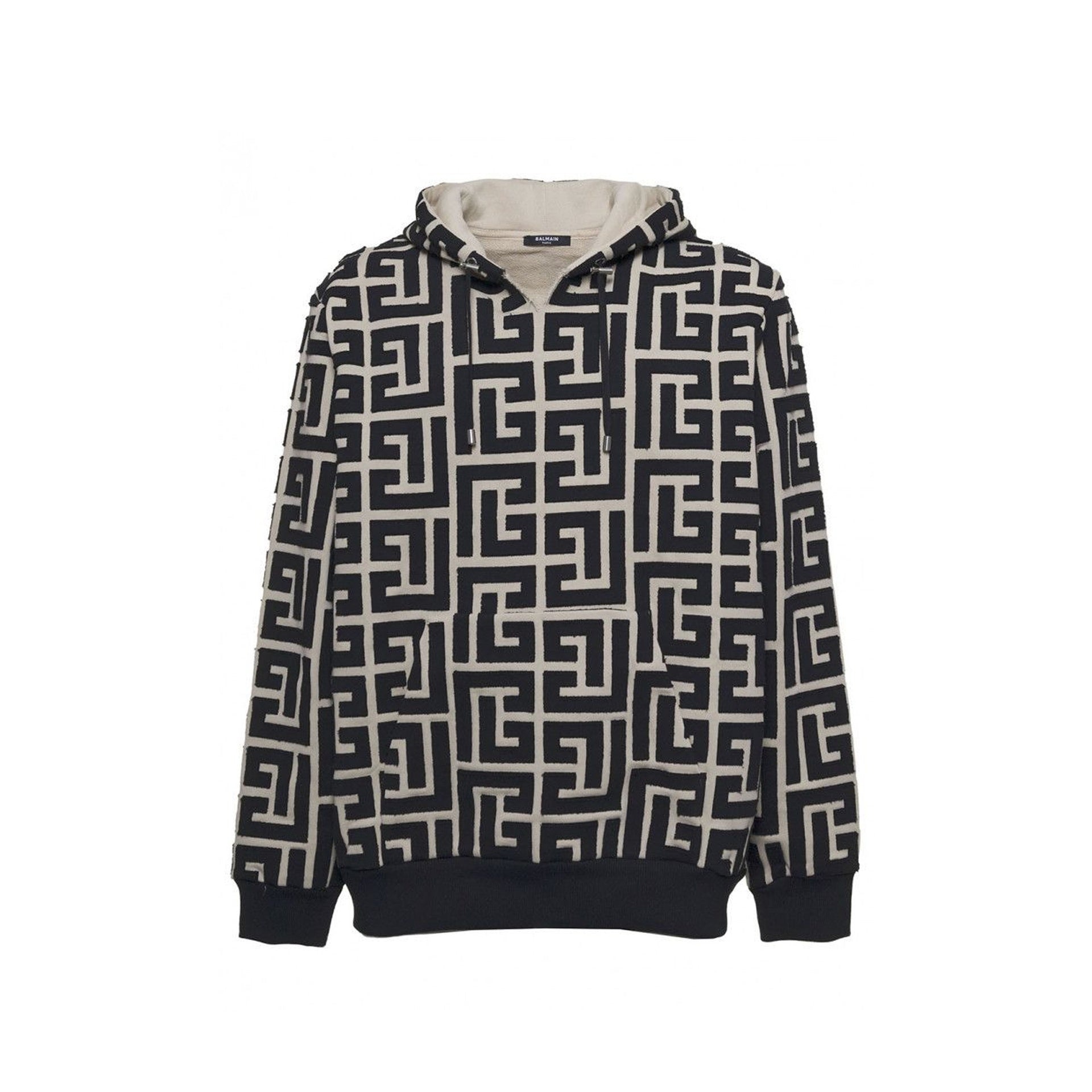 Balmain Monogrammed Hooded Sweatshirt - 1