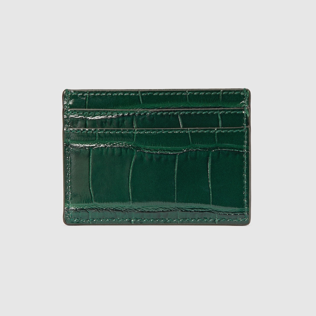 Crocodile card case with Double G - 4