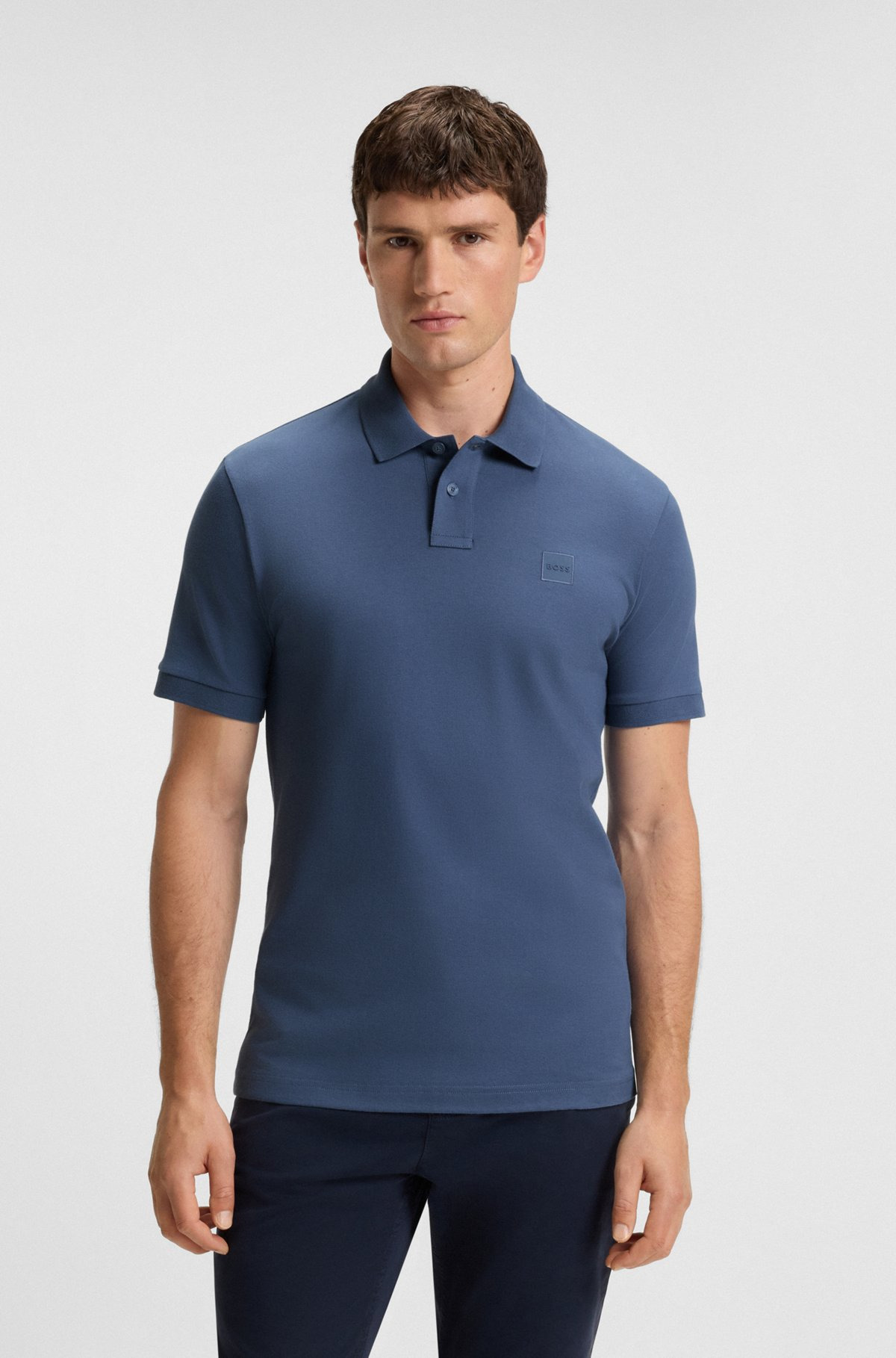 STRETCH-COTTON SLIM-FIT POLO SHIRT WITH LOGO PATCH - 2