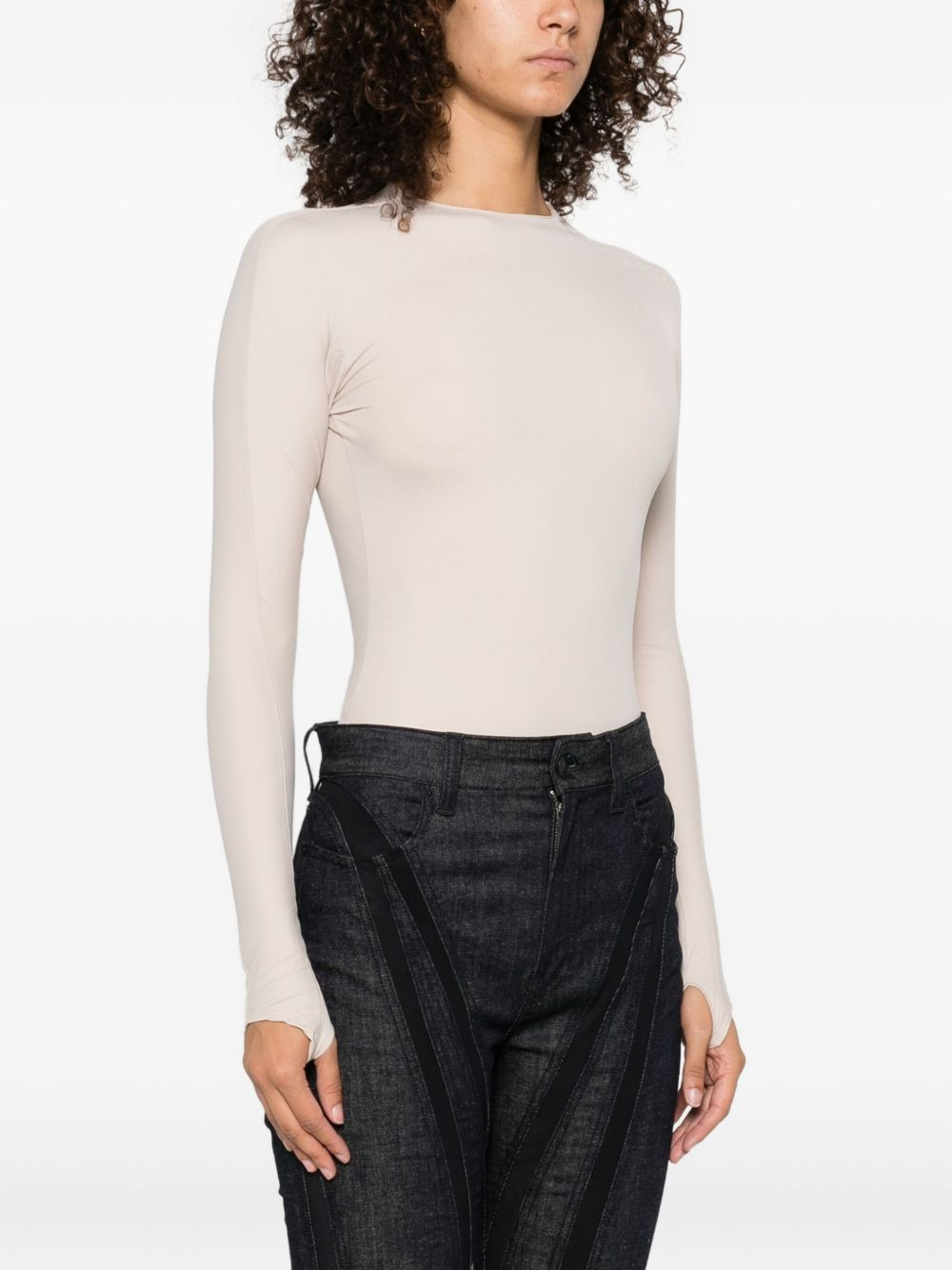 long-sleeve thumb-holes bodysuit - 3