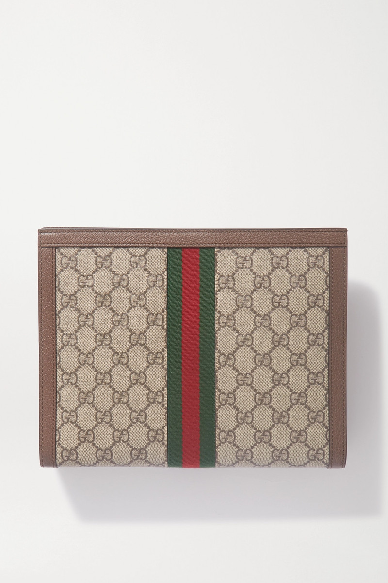 Ophidia textured leather-trimmed printed coated-canvas pouch 3