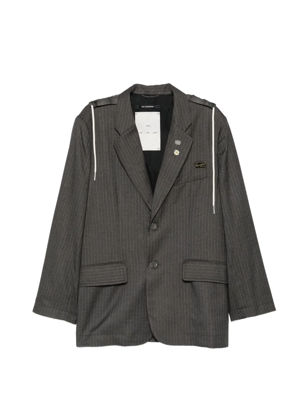 Square pinstripe-pattern blazer - 1