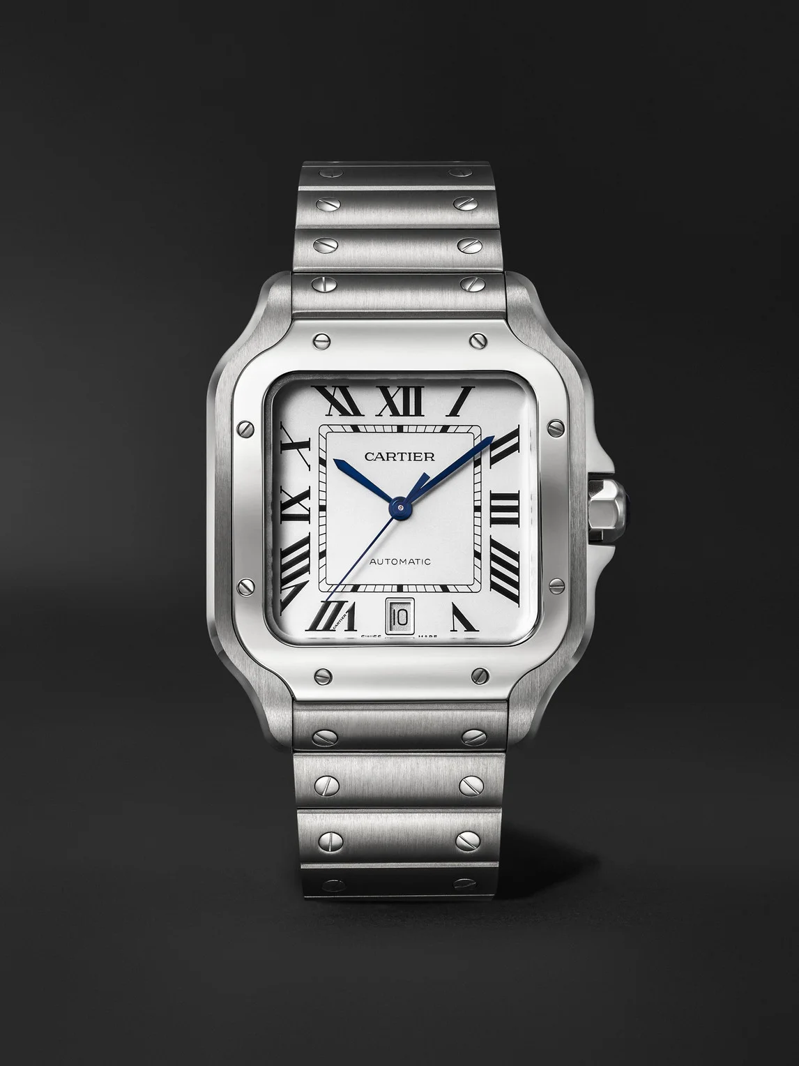 Santos Large Automatic Interchangeable Stainless Steel Watch, Ref. WSSA0018 - 1