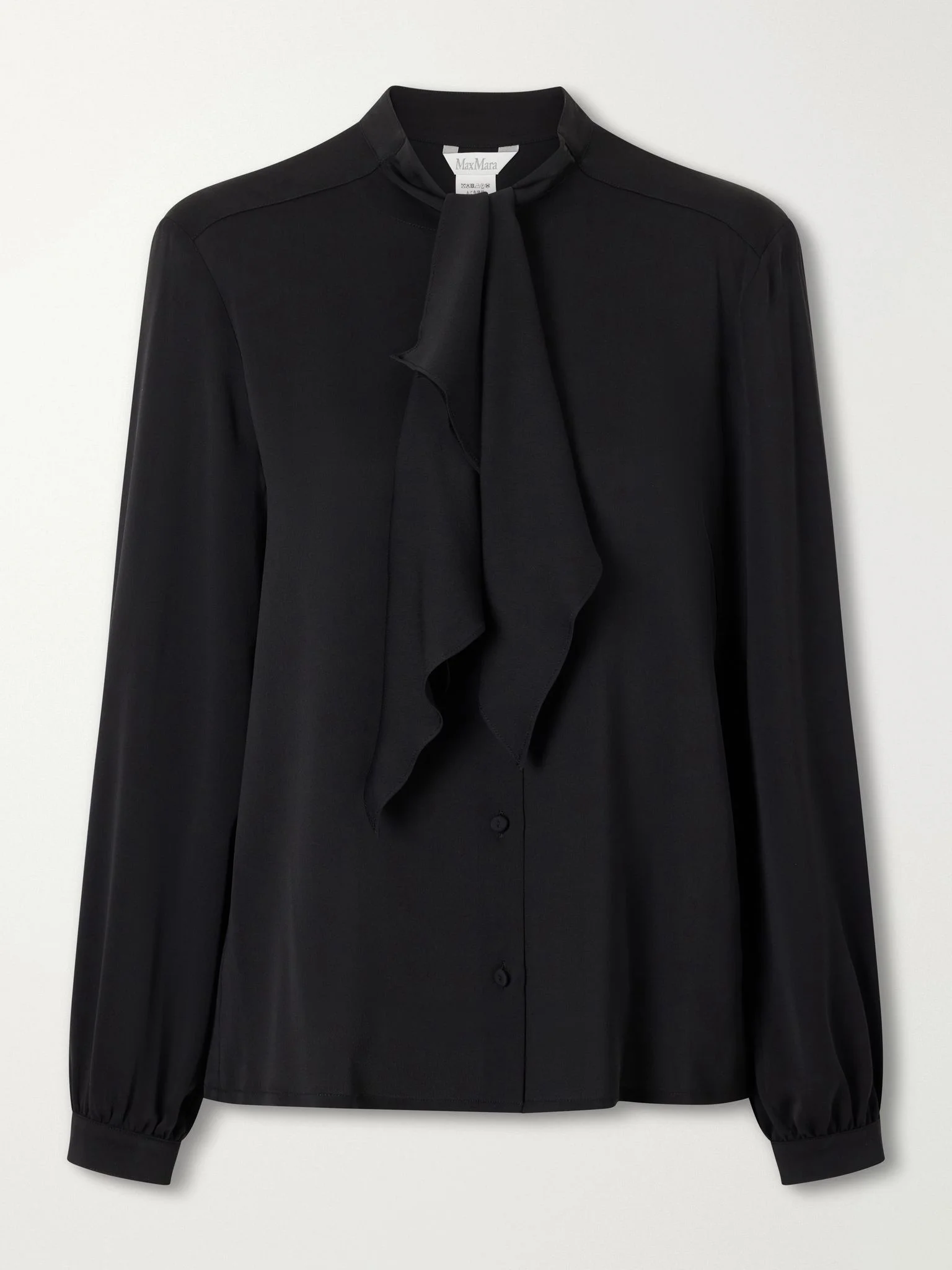 Leccio bow-detail silk-crepon blouse Black - 1