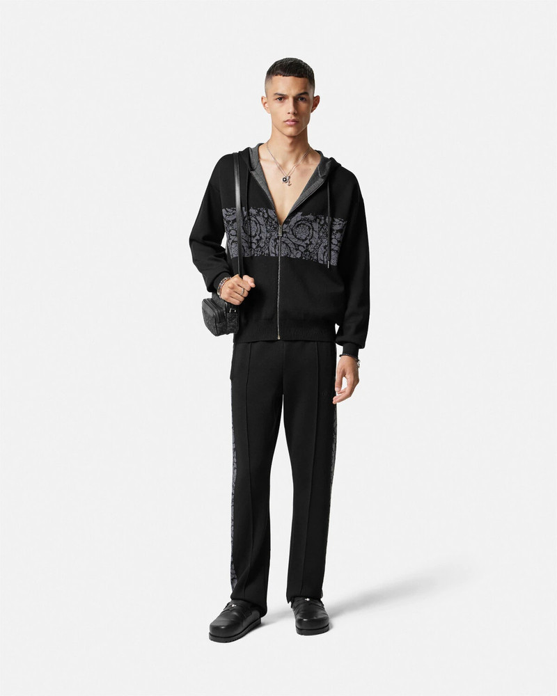 VERSACE Barocco Jacquard Knit Zip Hoodie outlook