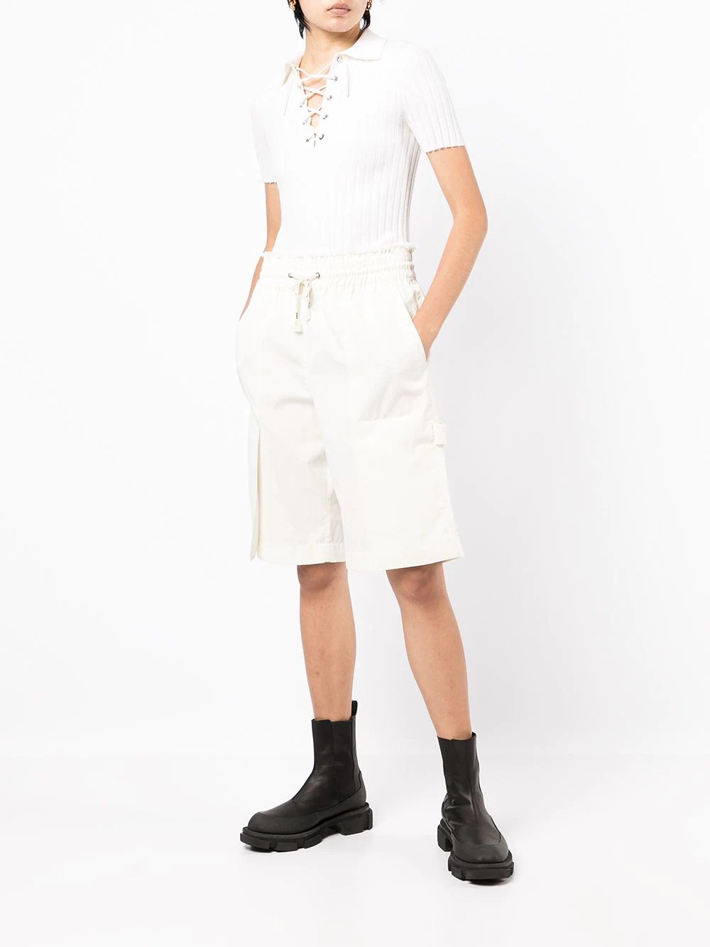 drawstring track shorts - 2
