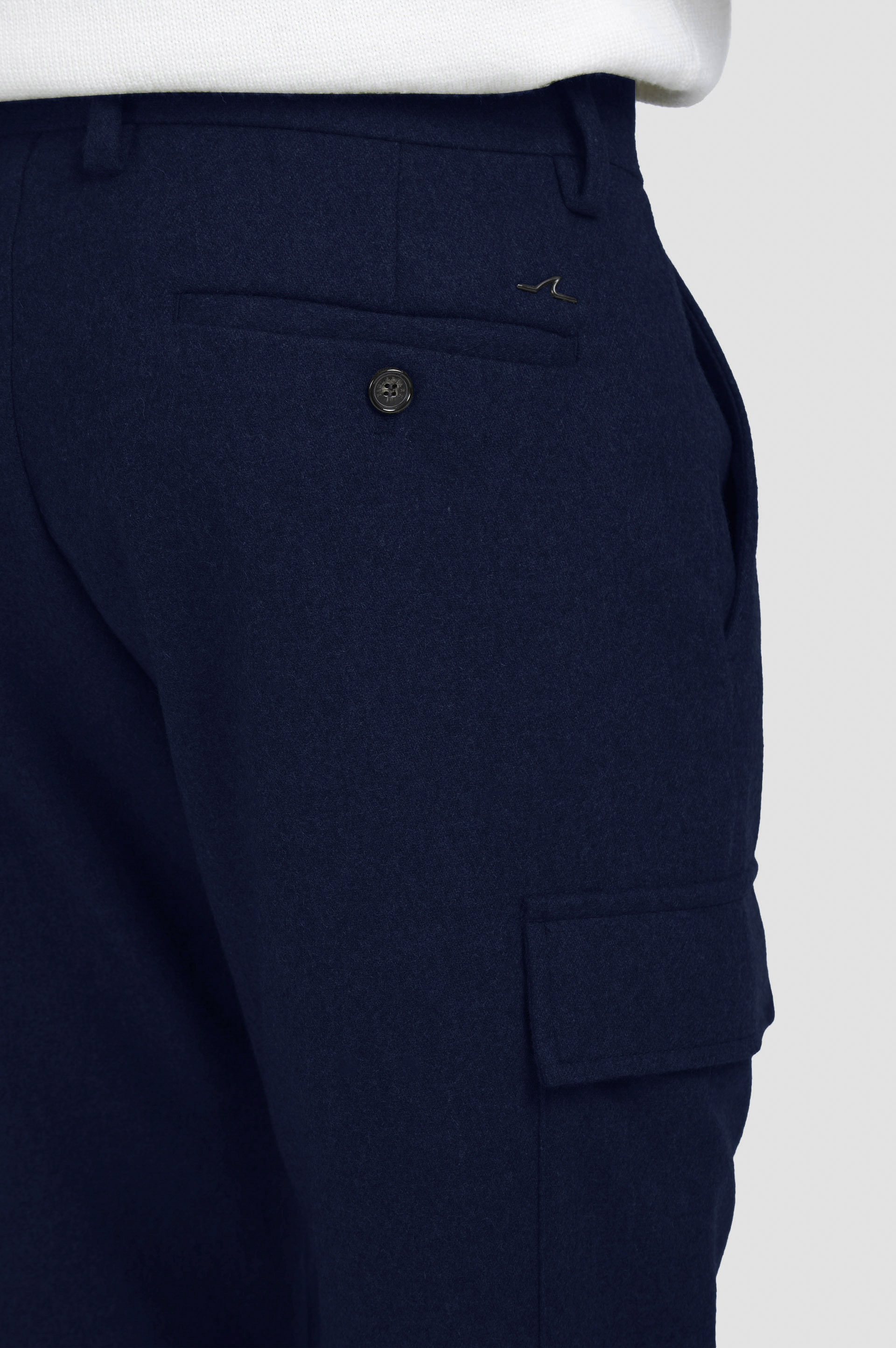 BLENDED WOOL CARGO TROUSERS - 4