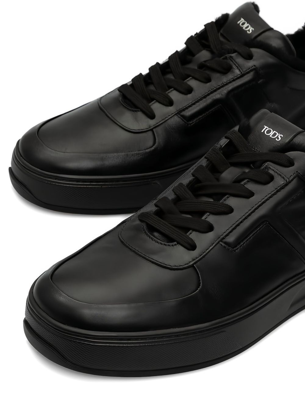 leather low-top seakers - 3
