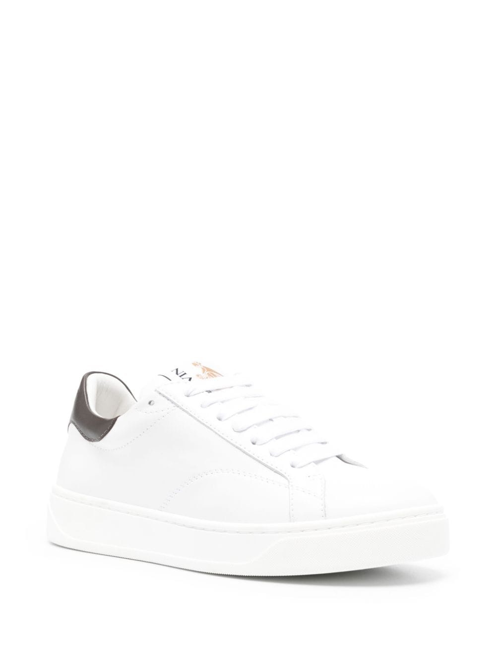 logo-patch leather sneakers - 2