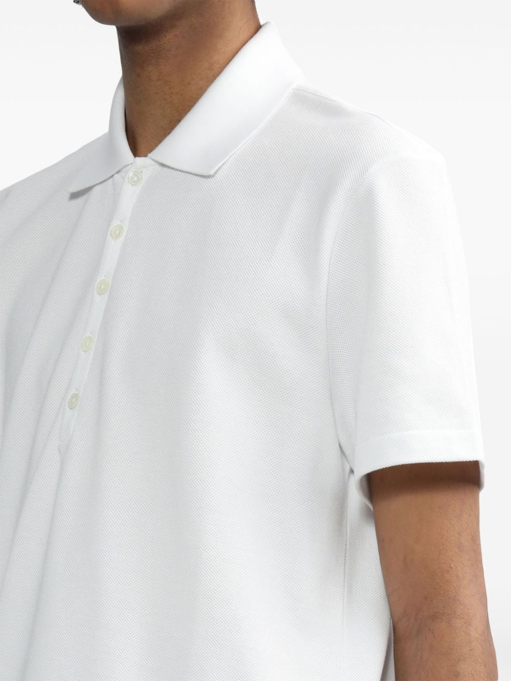 Center-Back Stripe Piqué Polo - 5