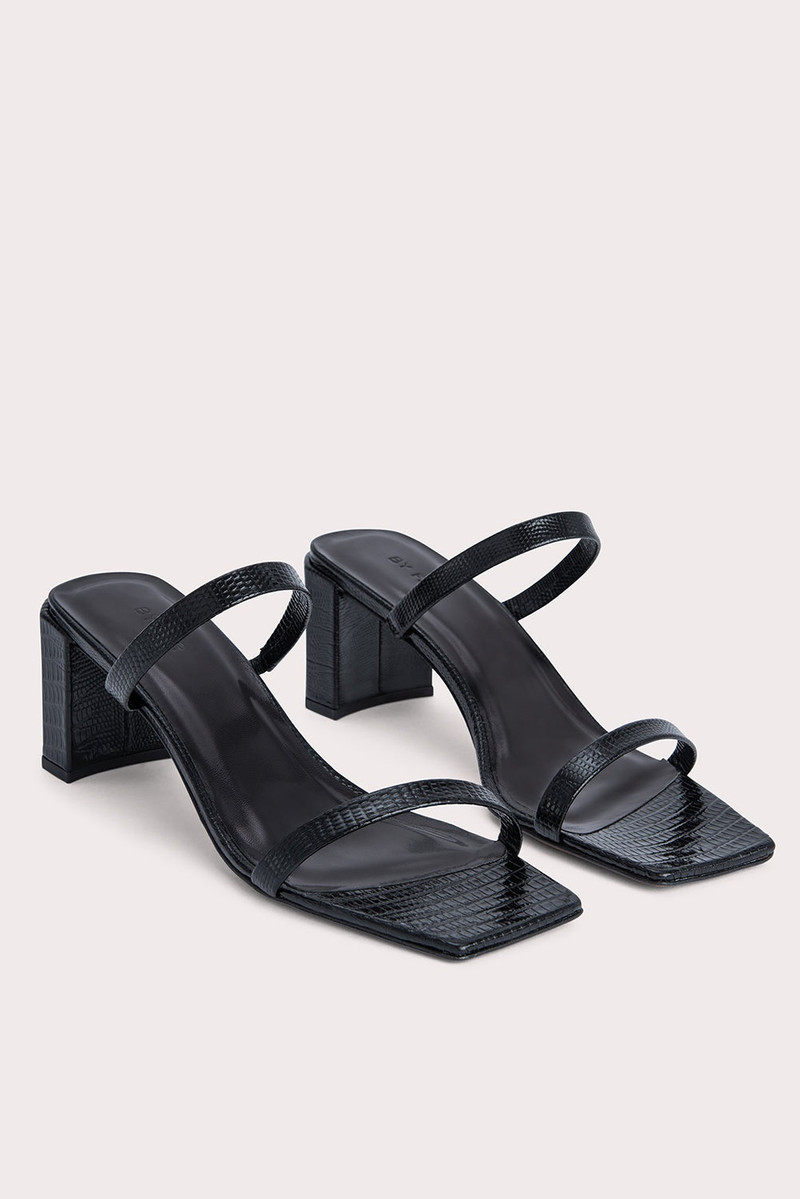 Tanya Black Lizard Embossed Leather 3