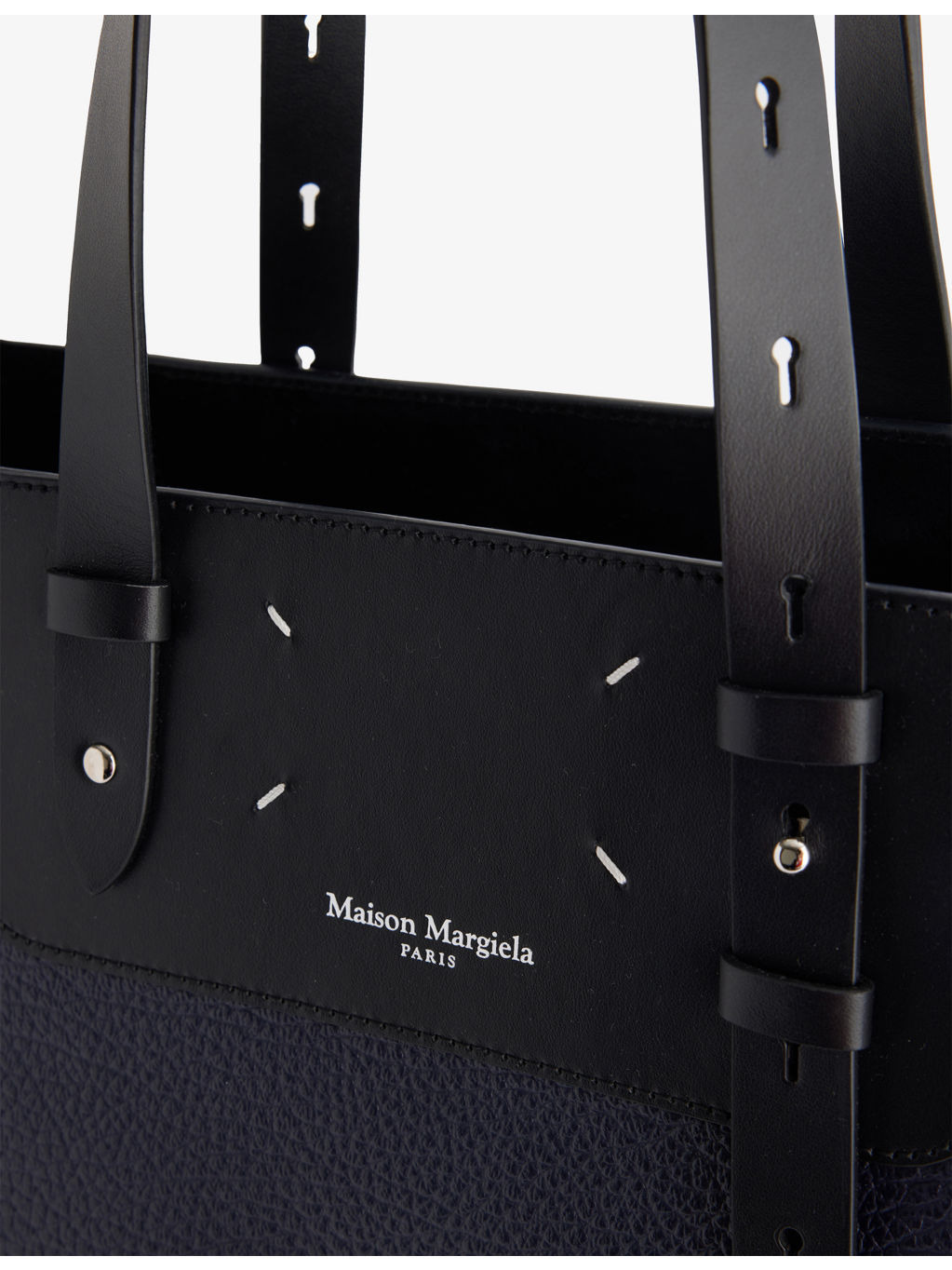 Vertical Leather Tote Bag - 4