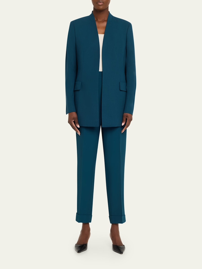 AKRIS Chris Cool Wool Tapered-Leg Ankle Pants outlook