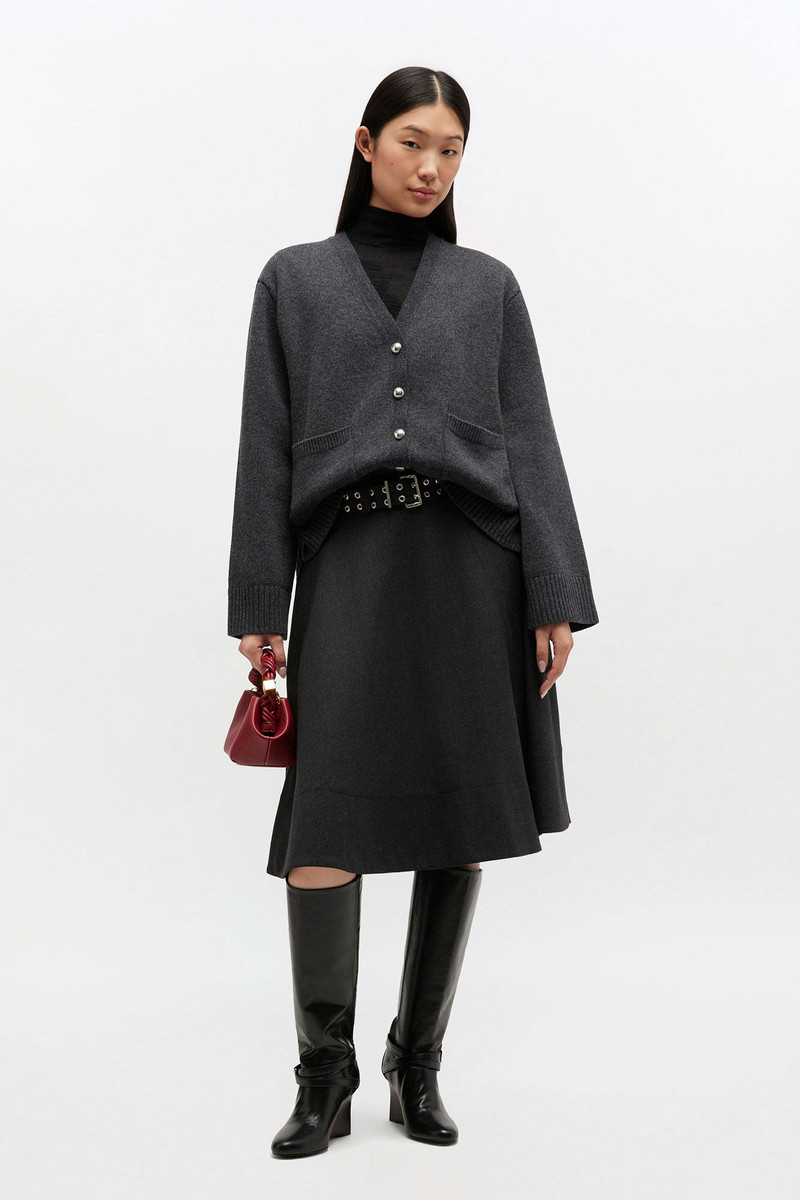 GANNI WOOL SUITING WRAP SKIRT outlook