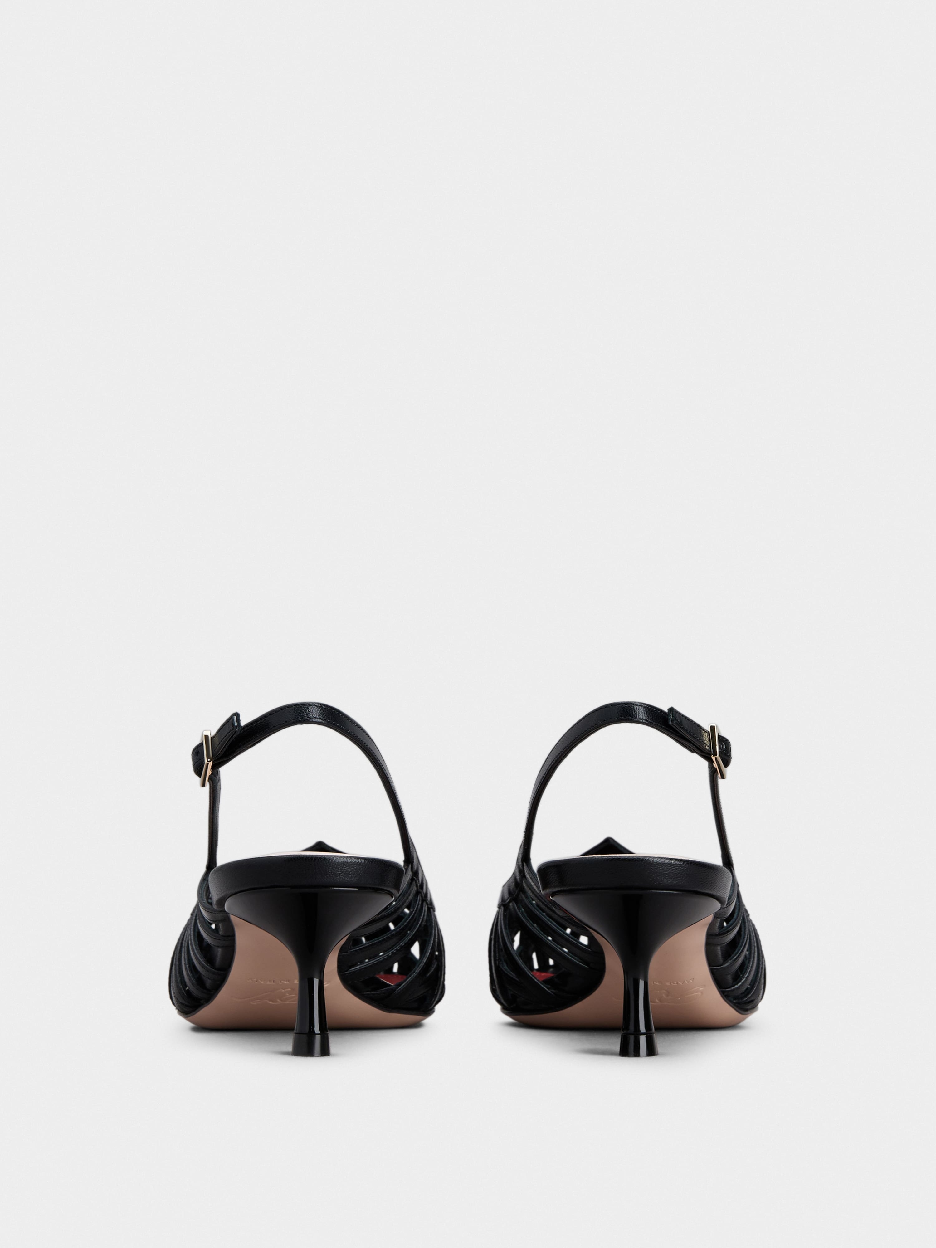 I Love Vivier Multistrap Slingback Pumps in Leather - 5