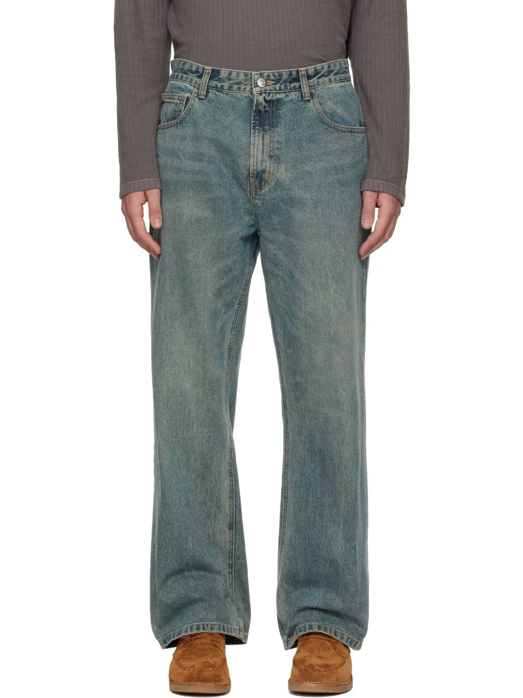 Blue Slim Bootcut Jeans - 1