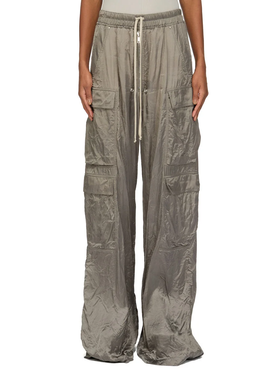 drawstring-fastening cargo-pocket trousers - 1