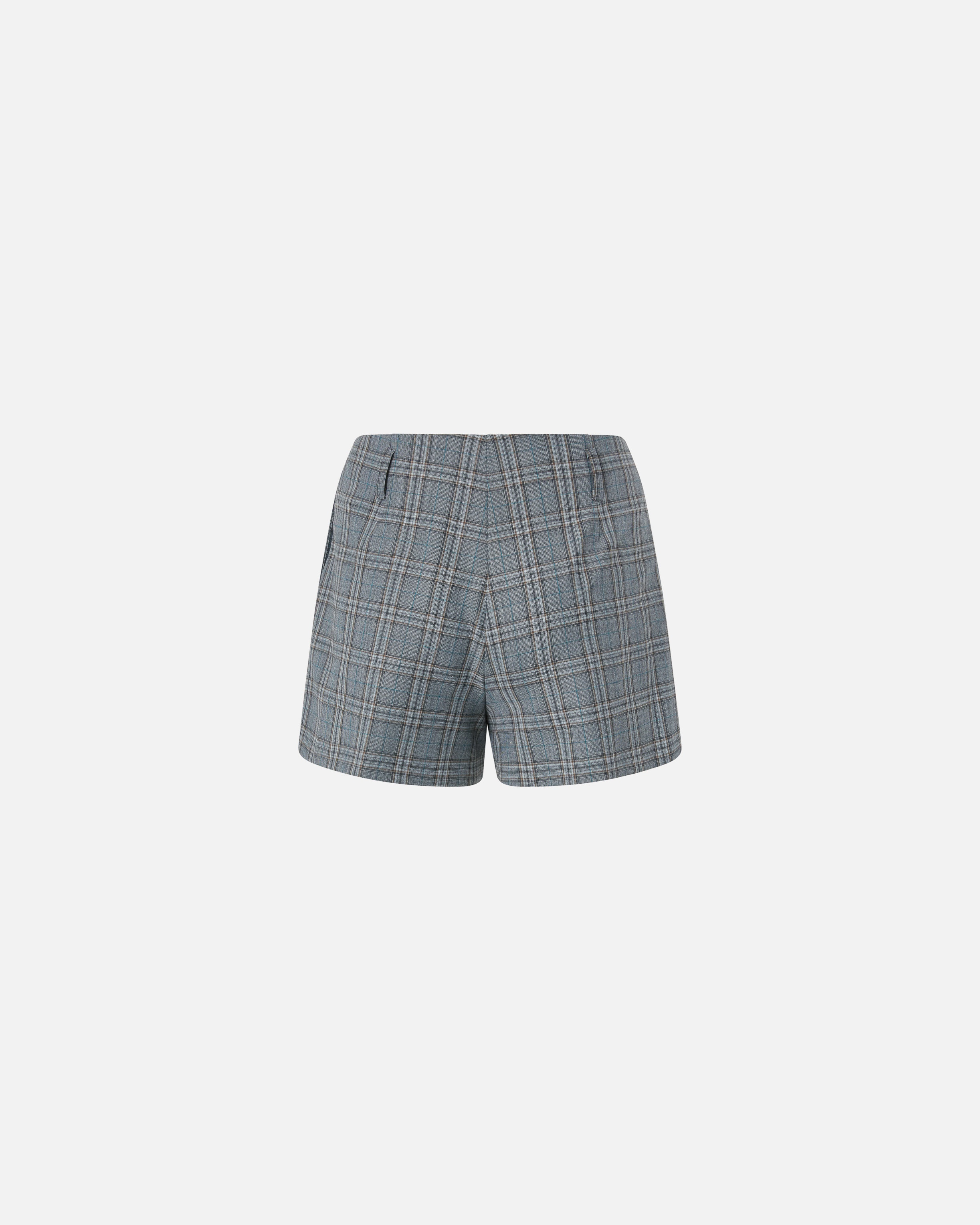 WIDE SHORTS WITH CHECKED PATTERN - 2