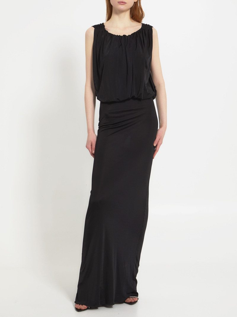 SAINT LAURENT Long dress in shiny jersey outlook