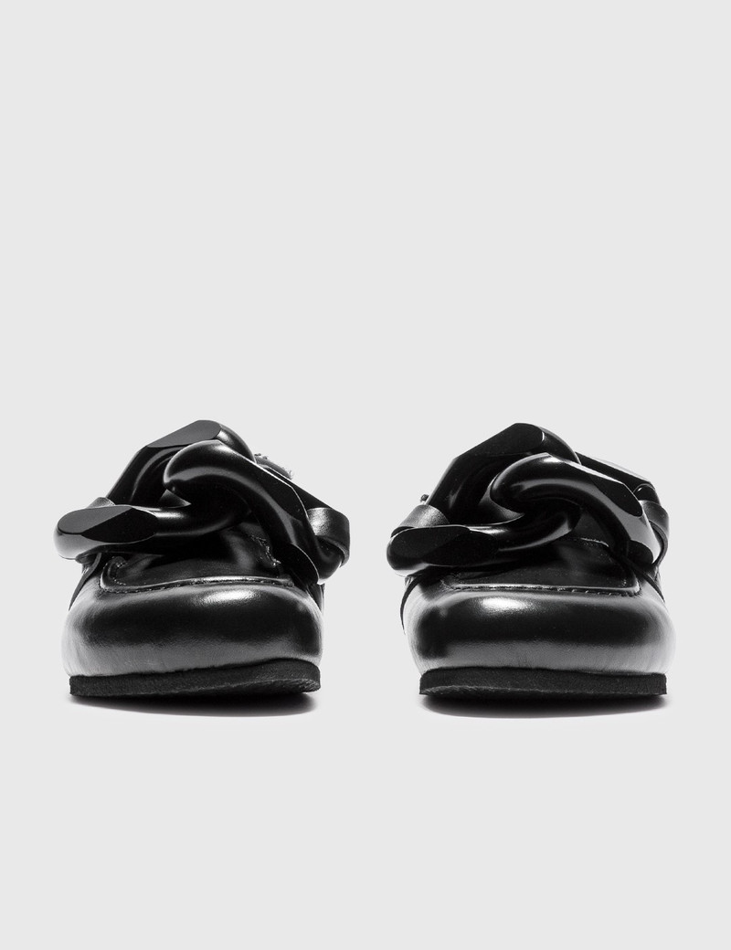 JW Anderson CLOSED BACK LEATHER CHAIN LOAFERS outlook