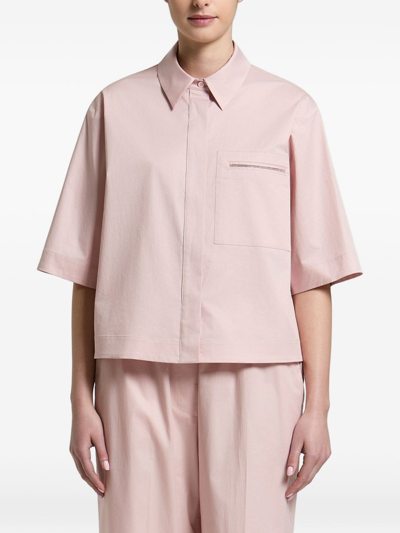 chain-trim short-sleeve shirt 1