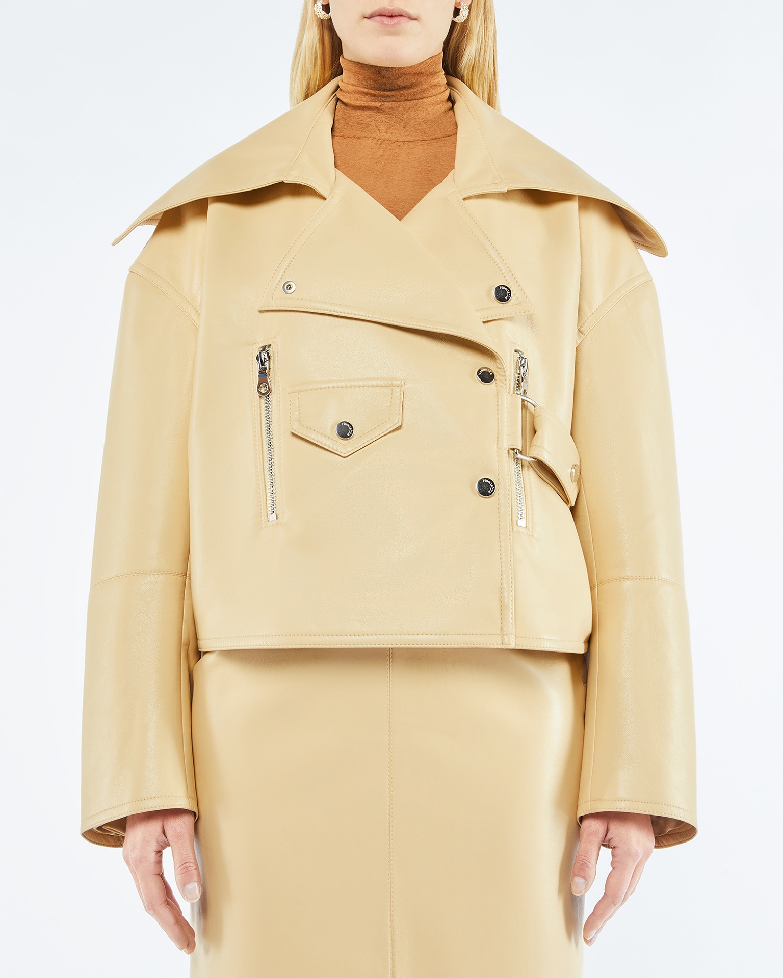ADO - Regenerated leather jacket - Vintage creme - 4
