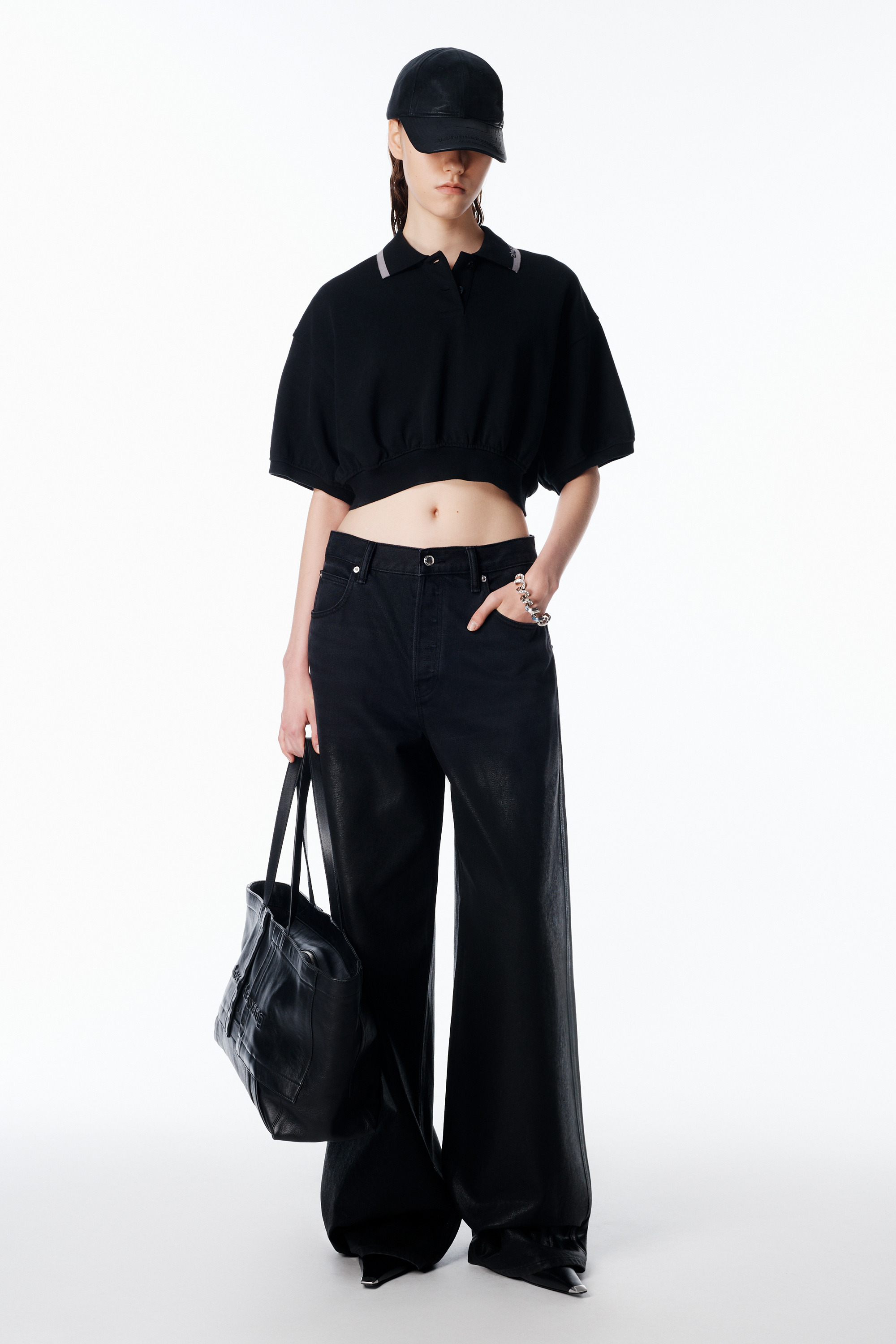 Cropped Cinched Cotton Polo - 5