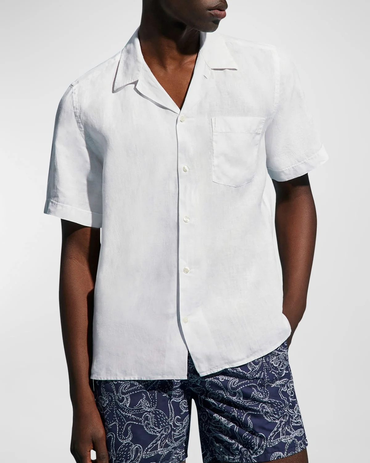 Men's Garment-Dyed Linen Camp Shirt - 1