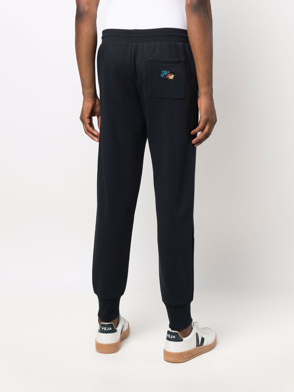 drawstring-waist organic-cotton track pants - 4