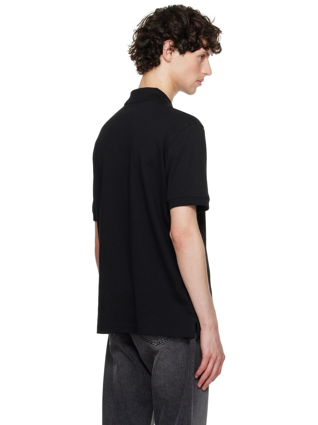 Black Contrast Logo Polo - 3