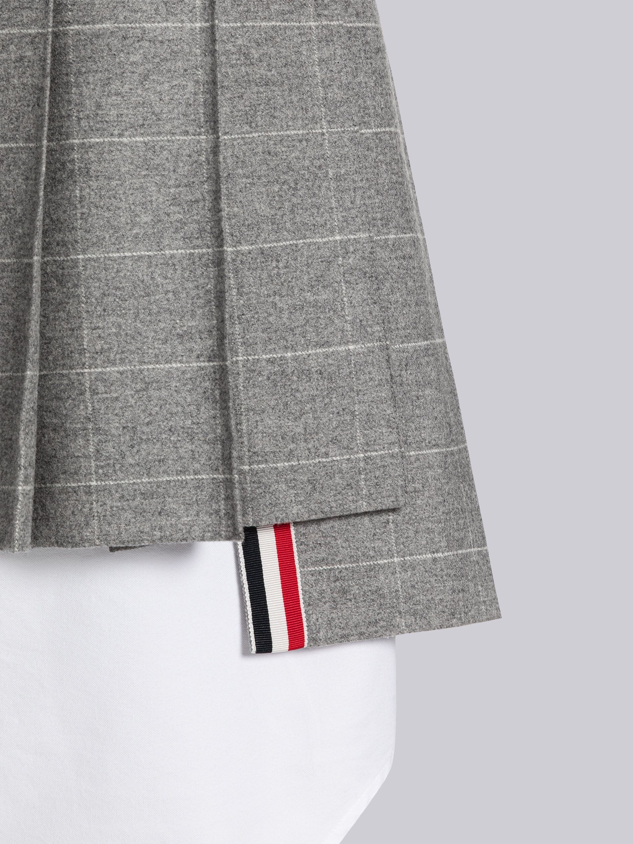 Windowpane Flannel Pleated Mini Skirt - 5