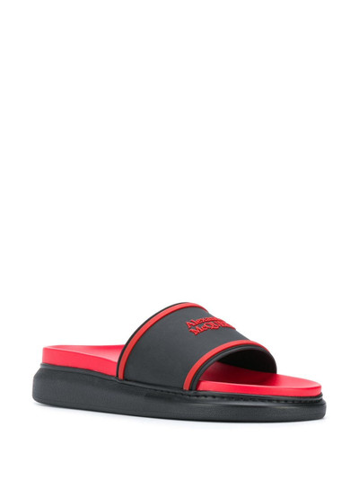 Alexander McQueen debossed logo slides outlook