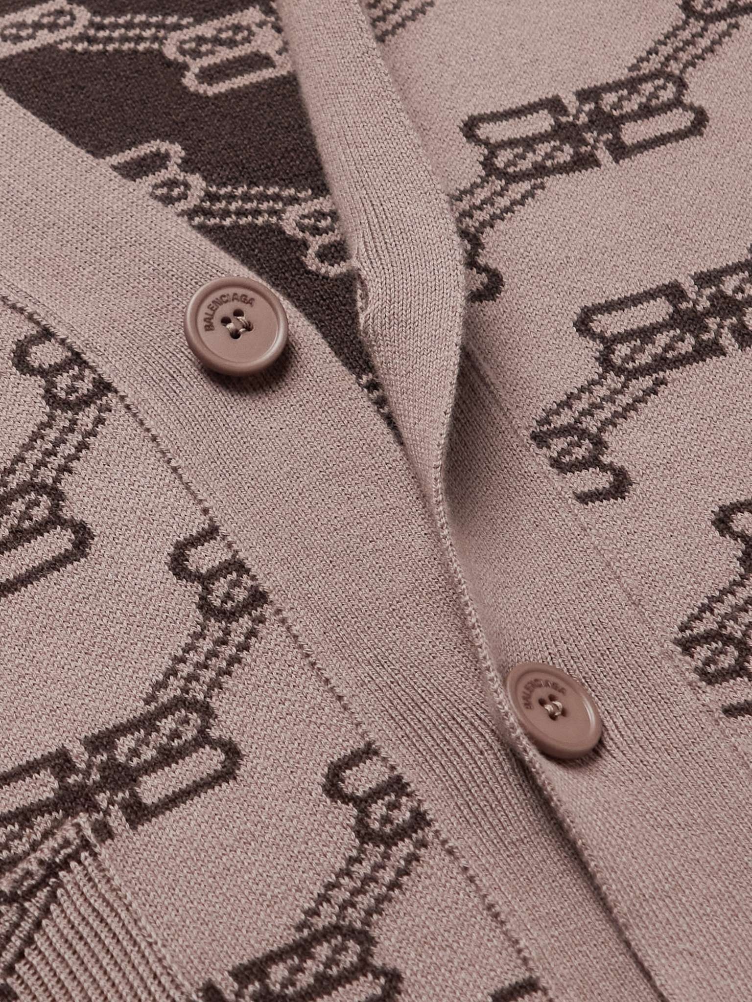 Logo Intarsia-Knit Cardigan - 5