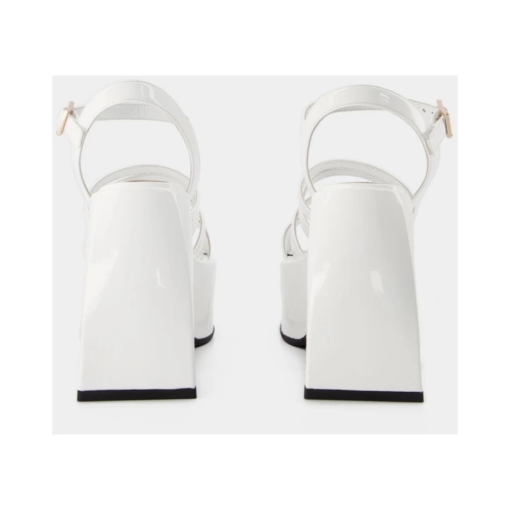 サンダル・ミュール NODALETO Bulla Chibi Sandals - Nodaleto - White - Leather Nodaleto Bulla Chibi glitter platform sandals Nodaleto