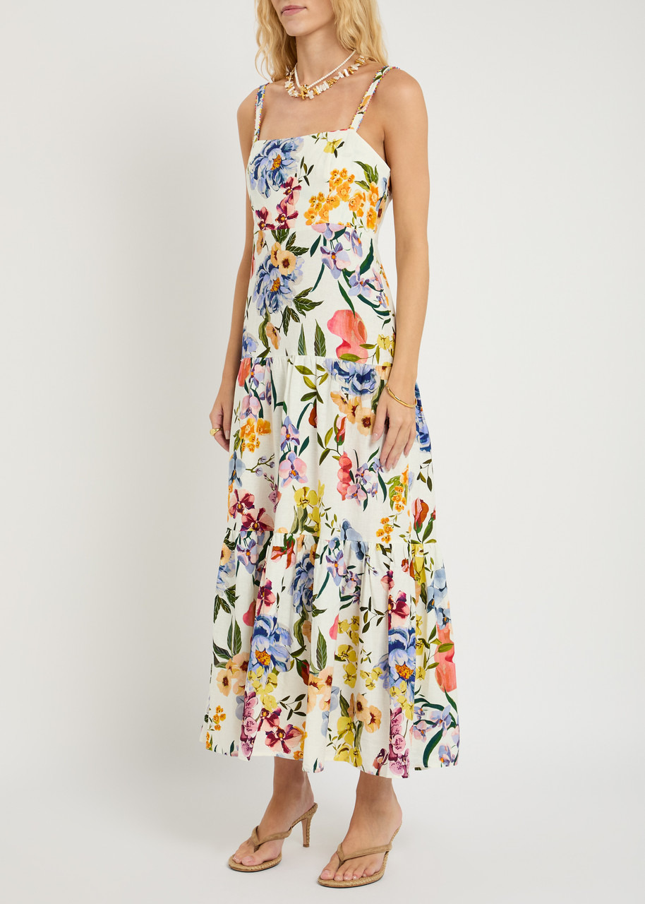 Farm Rio Greek Garden Printed Linen-blend Maxi Dress - 2