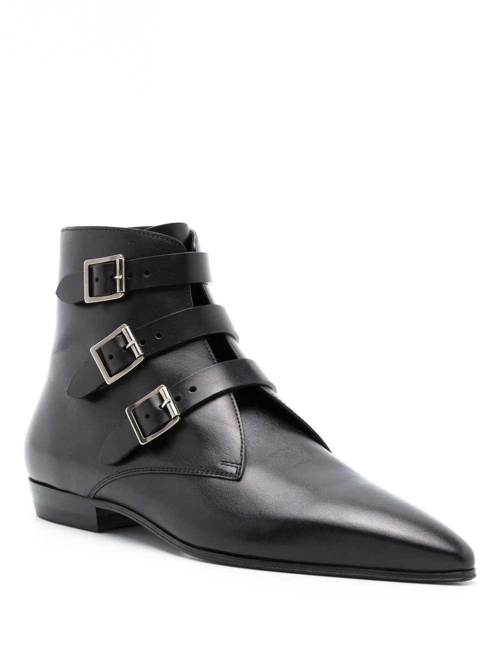 Goth leather buckle boots - 2