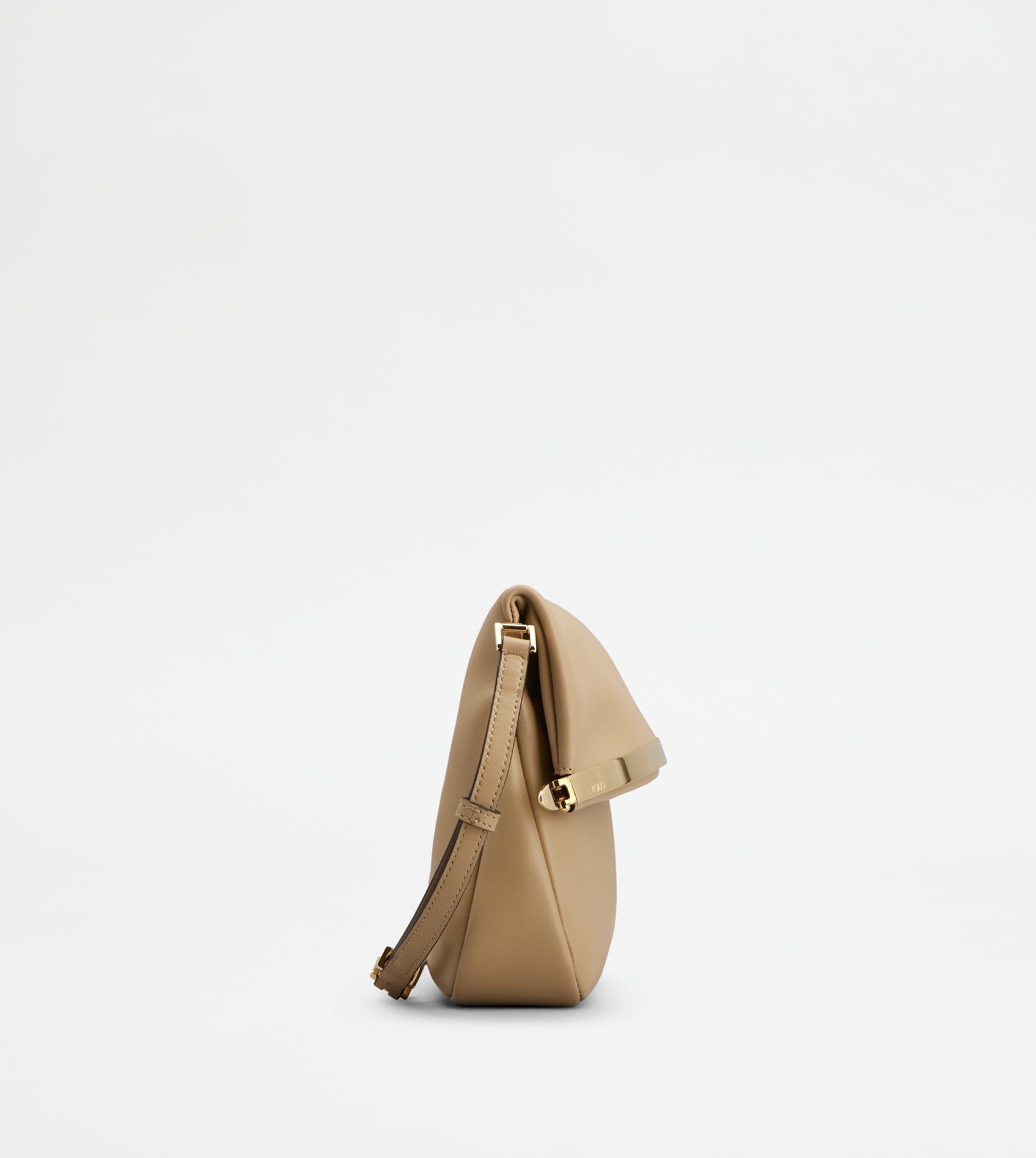FLAP BAG IN LEATHER SMALL - BEIGE - 2