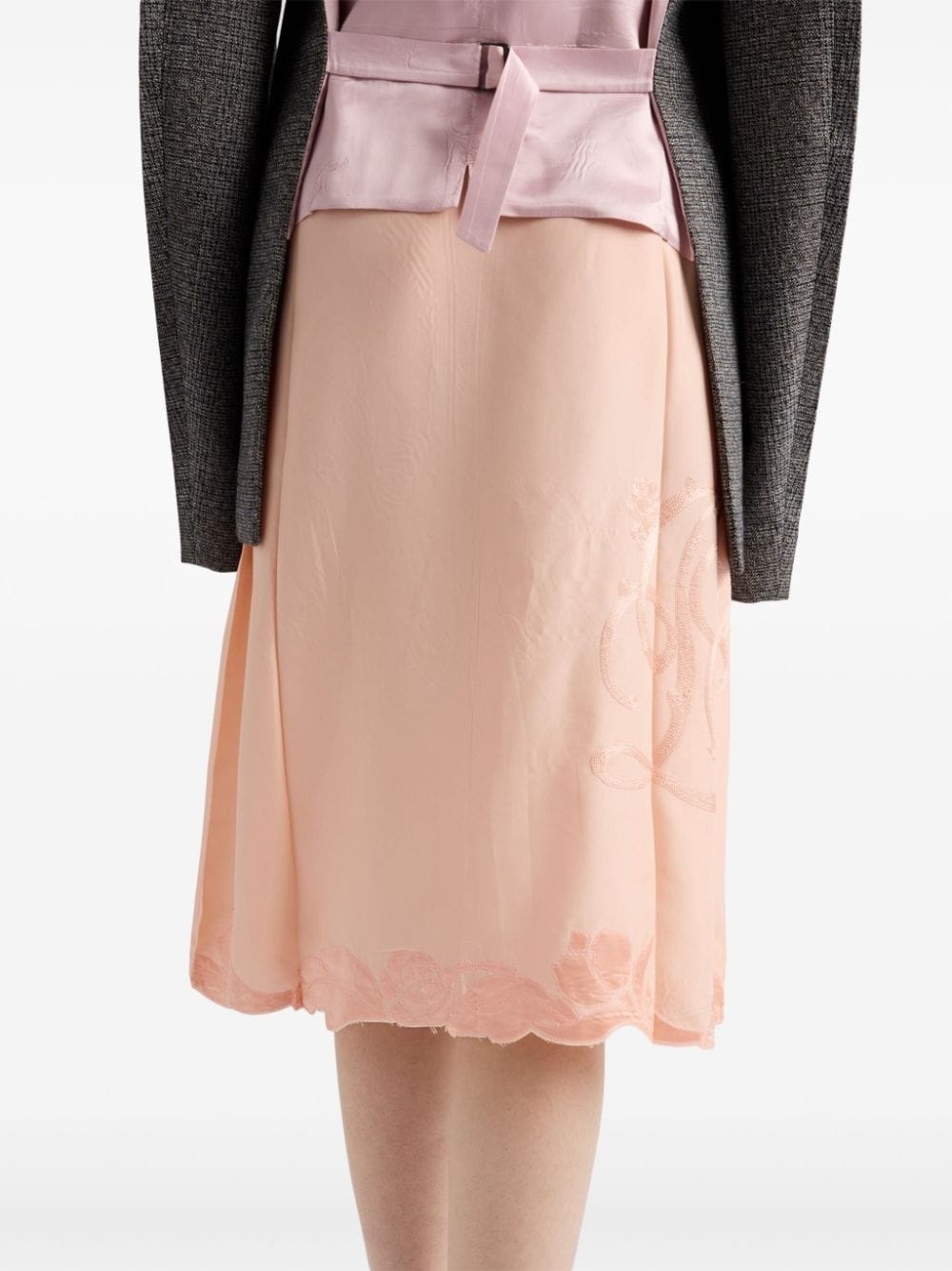 embroidered silk skirt - 4