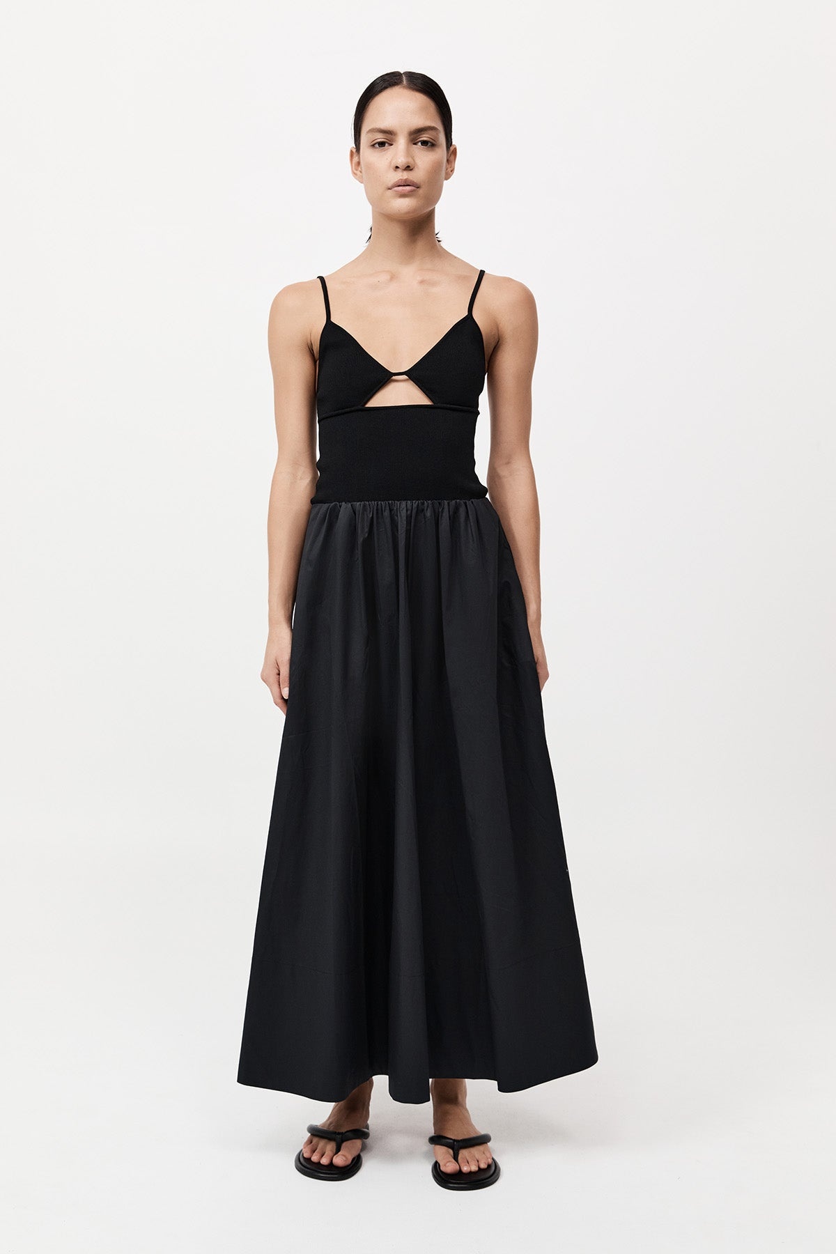 Knit Cami Dress - Black - 2