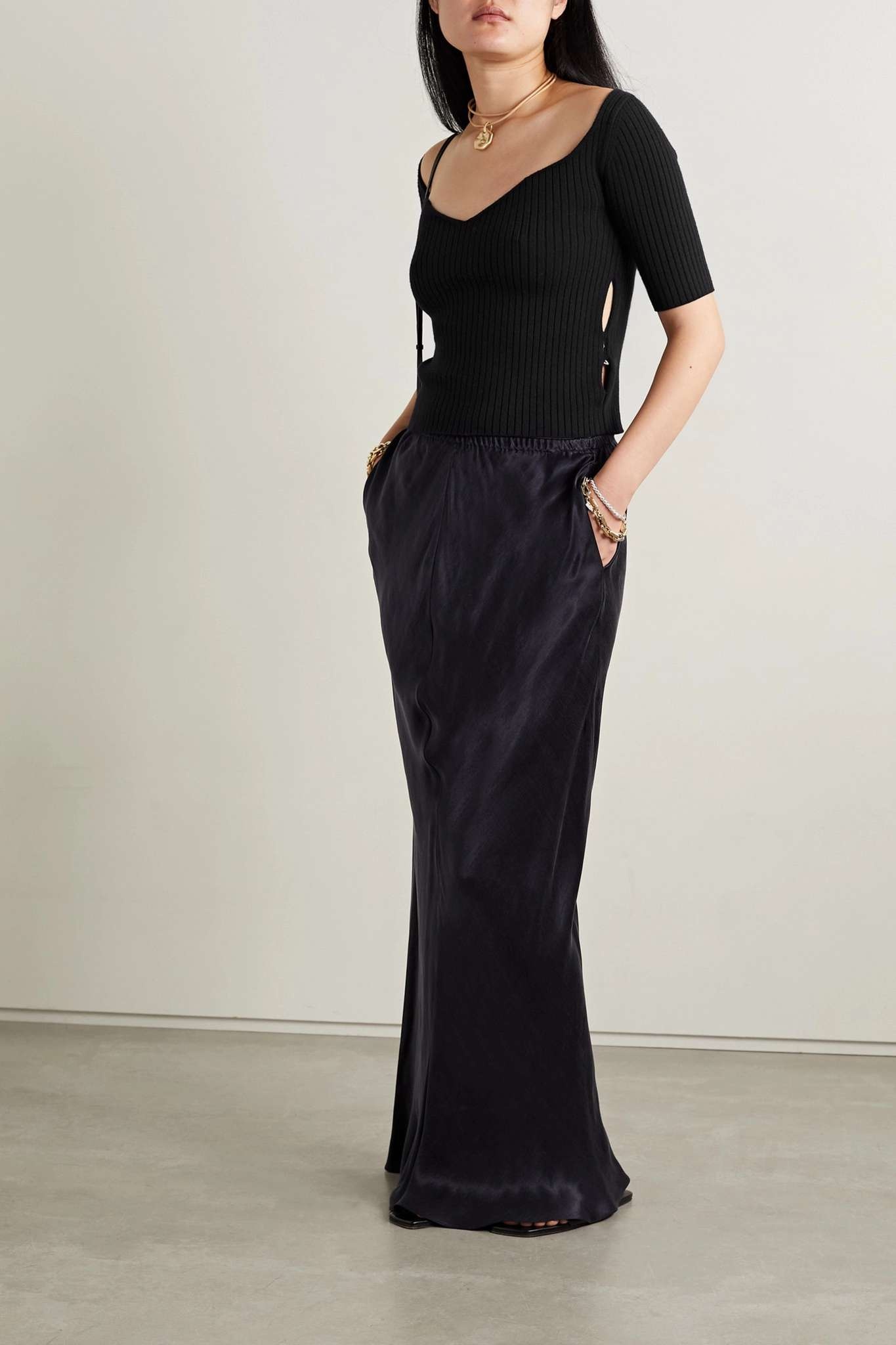 The Row Medela Skirt in Silk | REVERSIBLE
