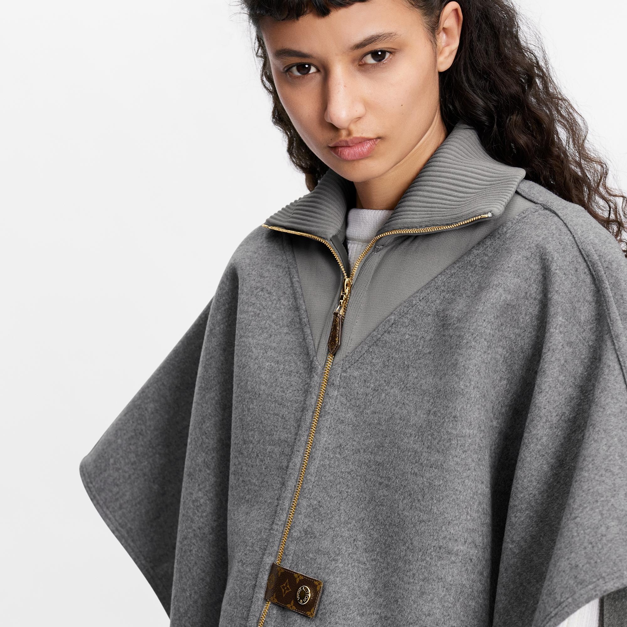 Ribbed Neck Double Face Cape - 3