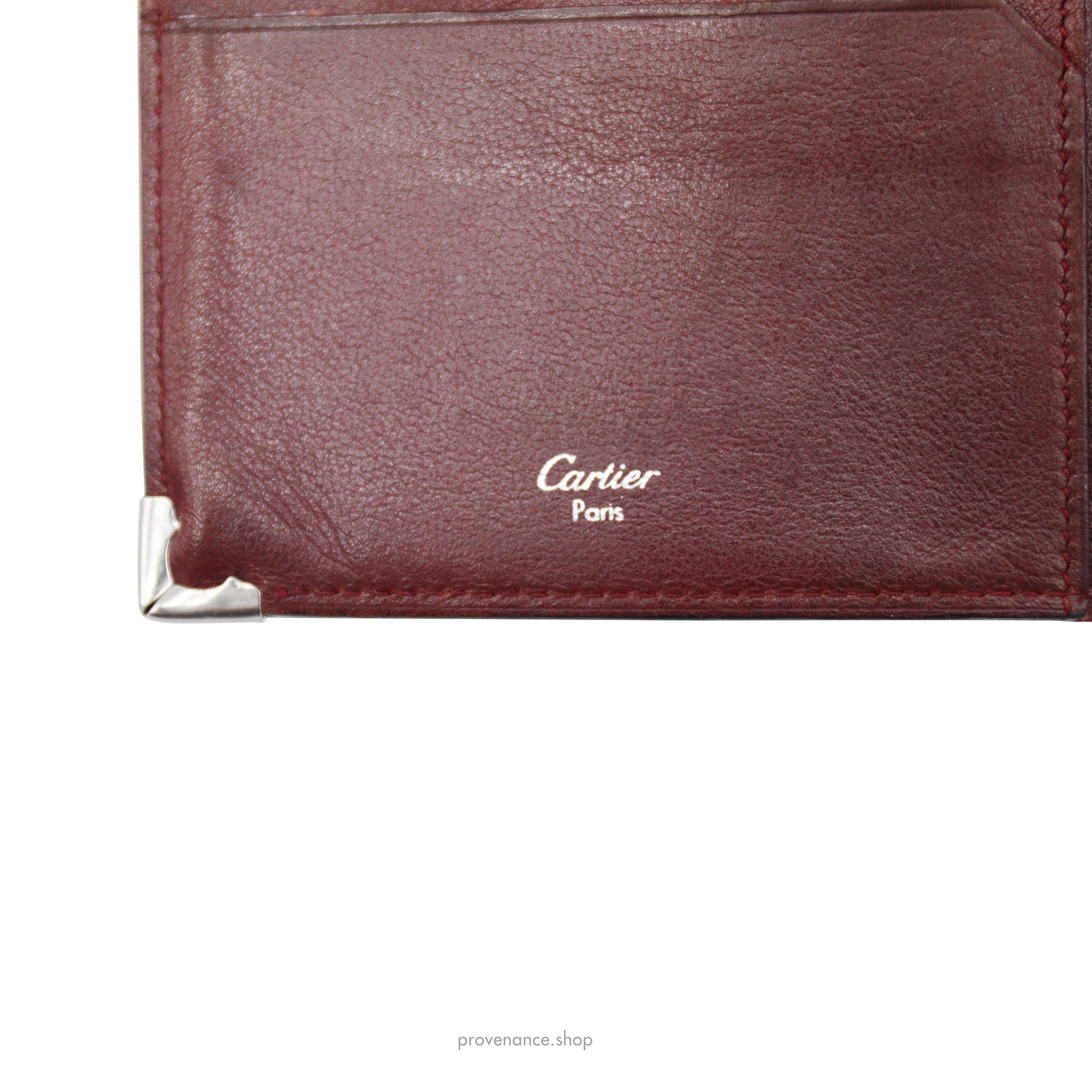 Cartier Tall Wallet - Black & Burgundy Calfskin Leather - 6