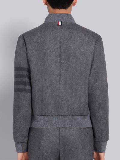 Thom Browne Medium Grey Wool Cashmere Flannel Blouson Tonal 4-Bar Jacket outlook