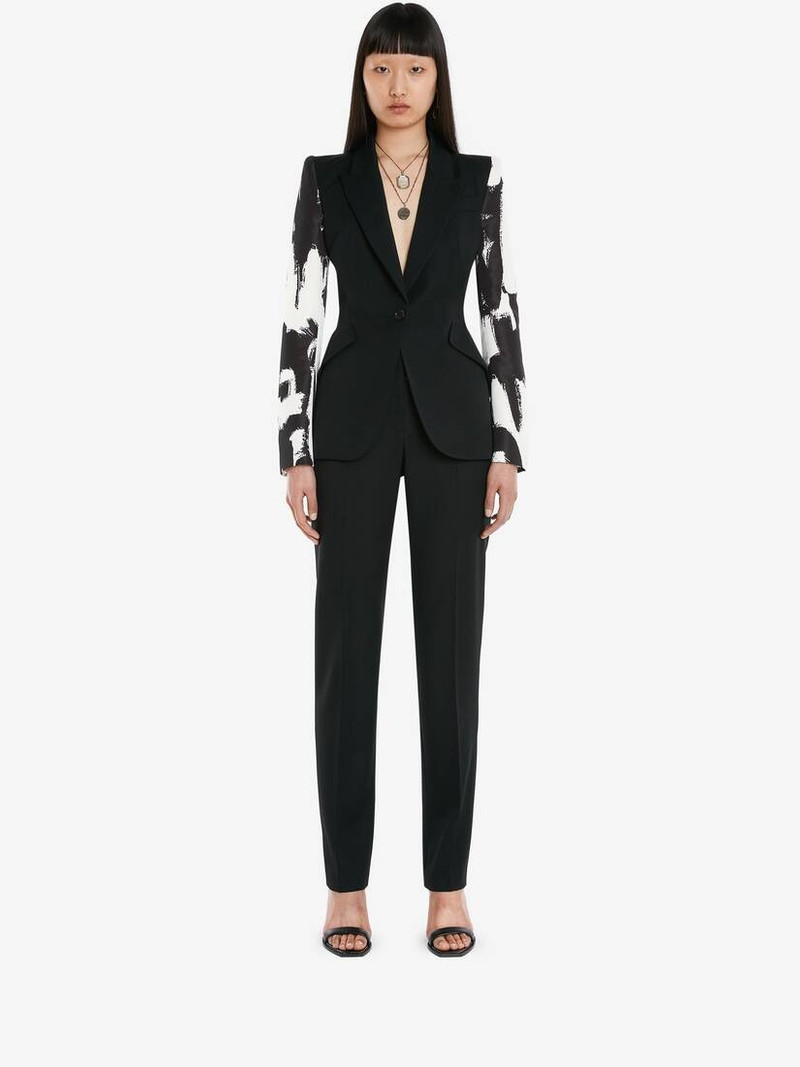 Alexander McQueen Mcqueen Graffiti Sleeve Jacket in Black outlook