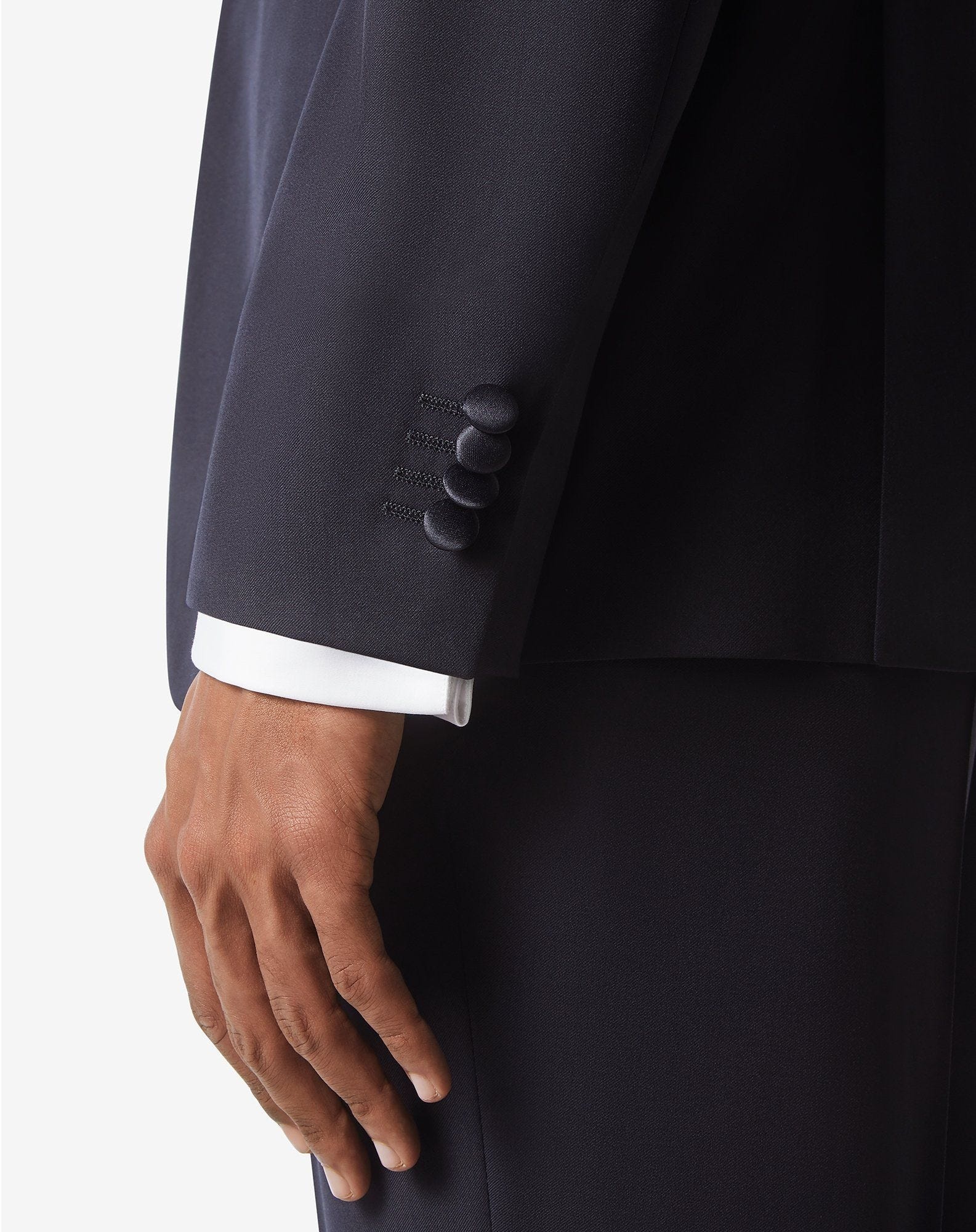 Navy blue S130's wool twill tuxedo - 6