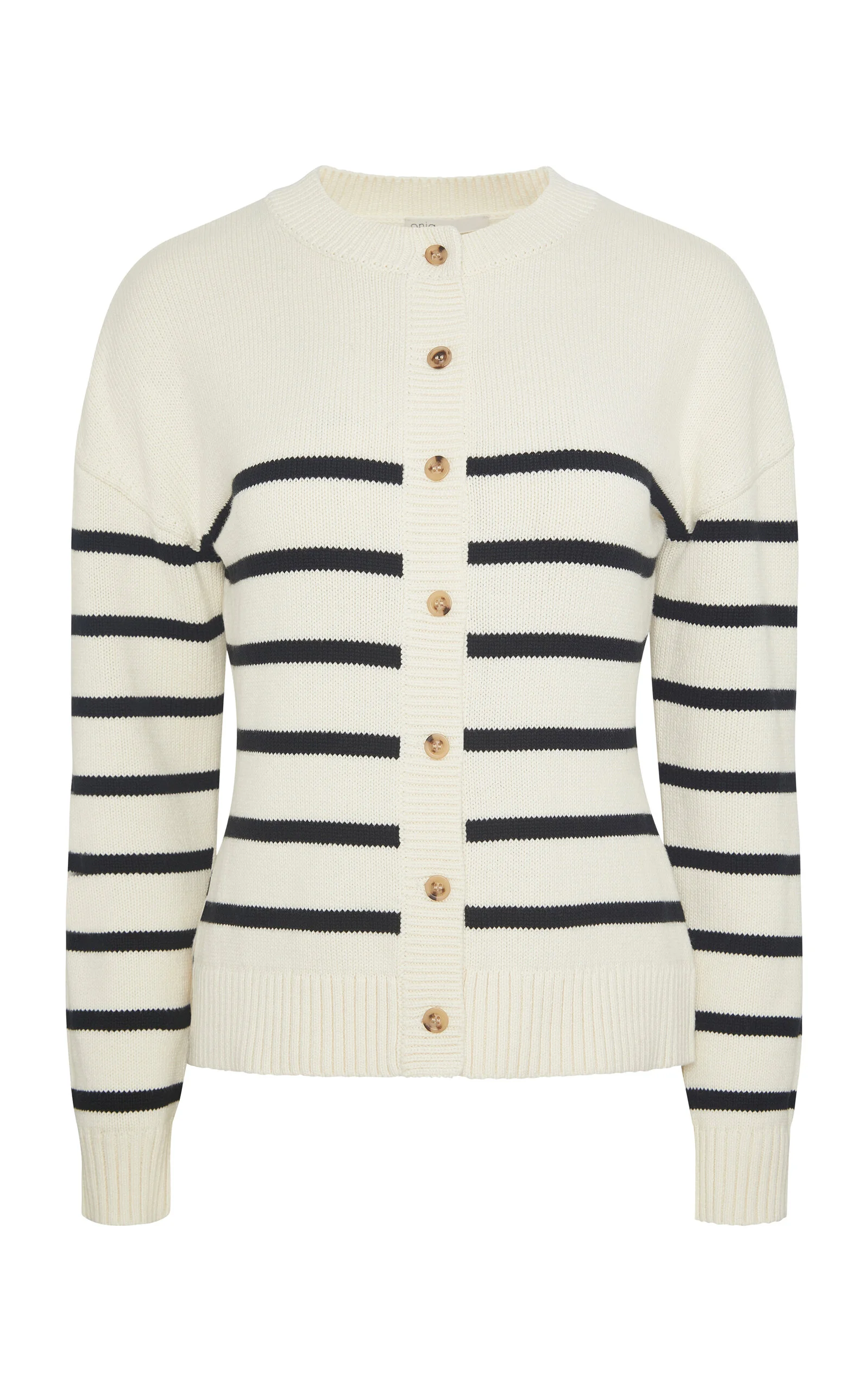 Fitted Cotton Cardigan stripe - 1