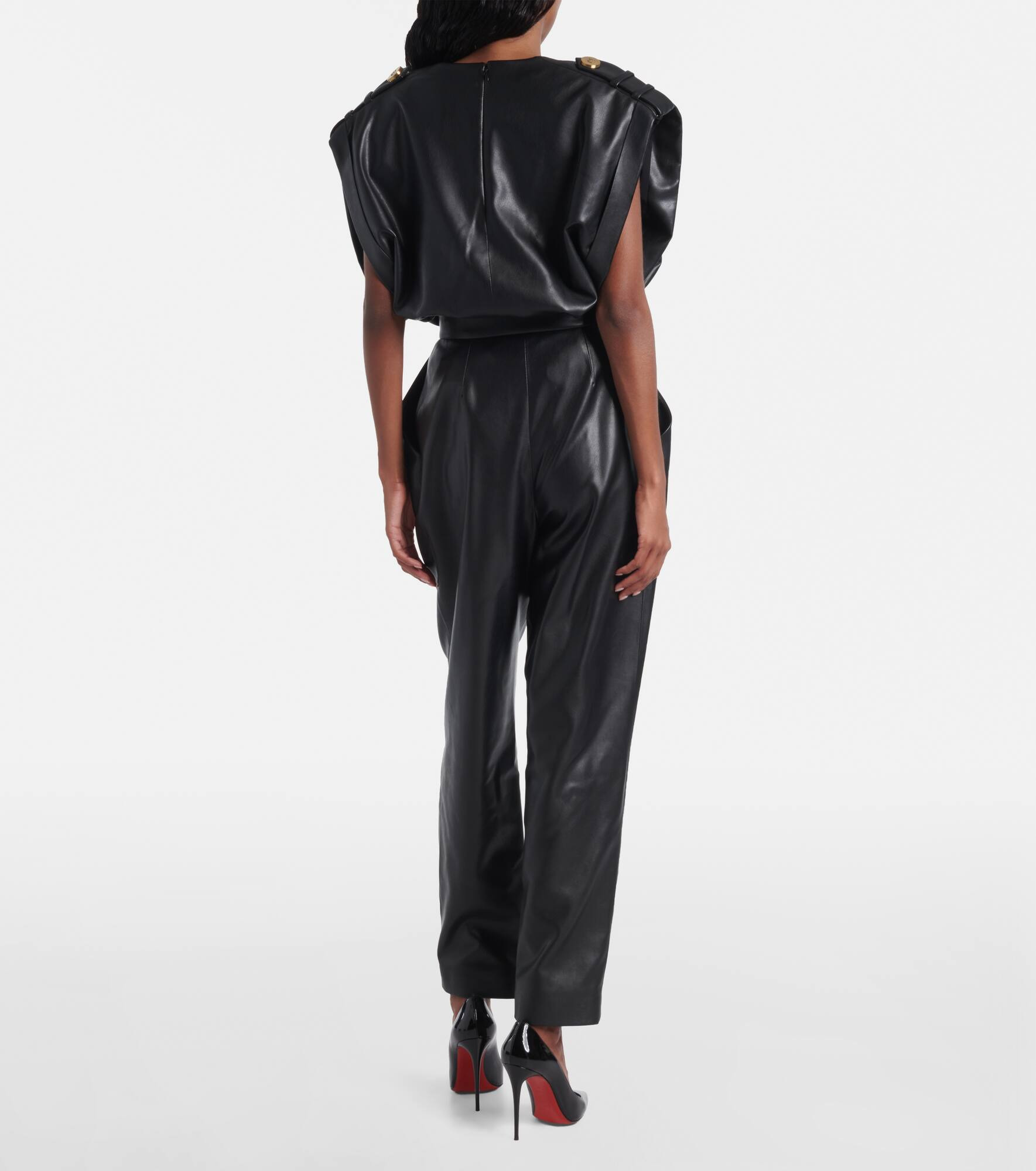Faux leather tapered pants - 3
